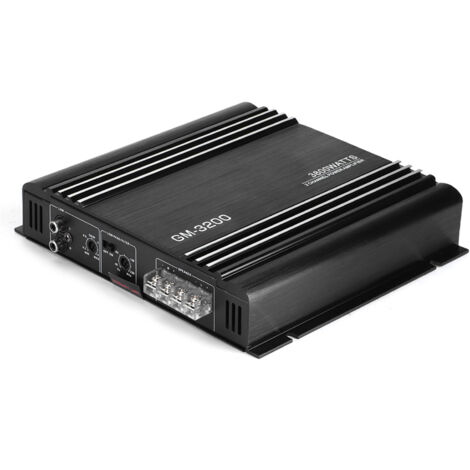 SJLERST pour amplis de voiture Amplificateur de voiture stéréo 12 V, 3800 W amplificateur de puissance Audio 2 canaux 12 V noir en alliage d'aluminium voiture Hifi ampli stéréo