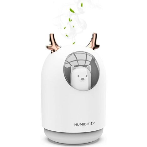 Humidificateur d'air bébé Chambre Ultrasonique Silencieux avec Diffuseur d'huiles Essentielles 7 Couleurs de Lumière 12 Hd'arrêt Automatique, 300 ml (1/5)