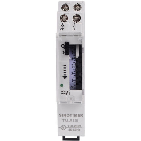 Horloge programmable journalière 220V – 24 heures 15 min – Montage direct dans armoire électrique – Consommation 1,5W