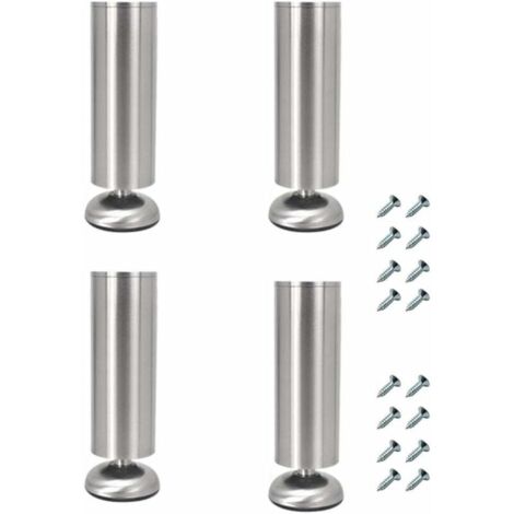Lot de 4 pieds de meubles réglables en acier inoxydable de 25 cm d'épaisseur pour meuble TV et canapé (1/5)