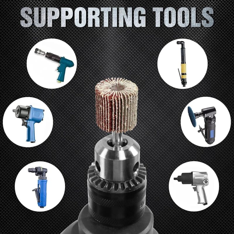 Kit 22 Roues Abrasives FEIHU - Têtes De Ponçage Disques à Lamelles Grain 60 80 120 Pour Perceuse - Polissage Bois Métal
