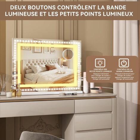 BEA Miroir Coiffeuse, LED Miroir de Maquillage avec 3 Modes d'Éclairage