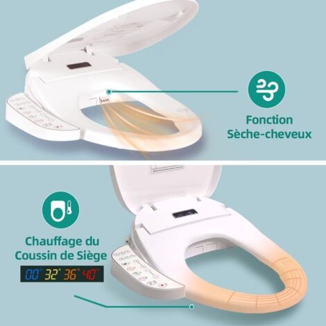 Siège De Toilette Intelligent DELICOZE Avec Bidet - Eau Chaude Illimitée, Chauffant, LED