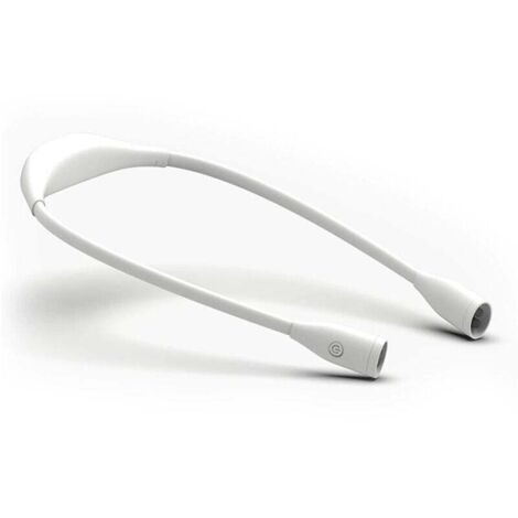 Lampe de lecture LED pour le cou, flexible, 3 couleurs, intensité variable, rechargeable par USB, lampe de chevet mains libres, blanche (1/4)