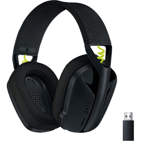 Logitech G G435 LIGHTSPEED Wireless + Bluetooth Gaming Headset, Lightweight, Built-in Microphone, 18H Battery, Compatible with Dolby Atmos, PC, PS4, PS5, Mobile, Nintendo Switch & Switch 2 – Black