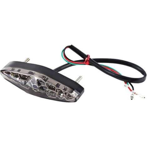 Feux Arrières de Frein de Moto Universelle Phare Arrière LED moto 12V 15 LED Arrêt de Frein Feux de Frein Arrière de Moto Feux de Stop(Smoke) (1/5)