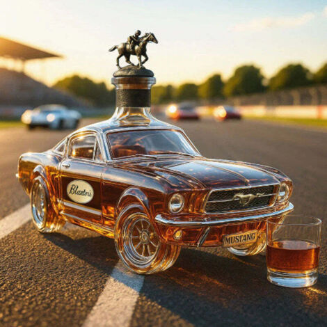 Crea – Bouteille à whisky en verre 300 ml – Design inspiré de l'automobile – Pour whisky, bourbon et rhum – 1 carafe élégante