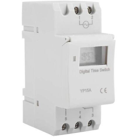 Commutateur Programmable sur Rail Din CREA 15a avec relais de minuterie Programmable Lcd numérique (ac220v) (1/2)