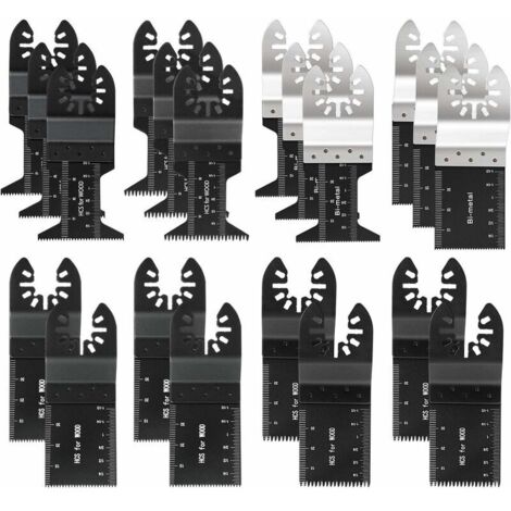 Lot De 20 Lames De Scie Oscillante Professionnelle Universelles Pour Scie Multifonction À Libération Rapide Fein Multimaster, Ryobi, Milwaukee, Bosch, Dremel, Dewalt, Rockwell, Makita Et Plus Encore (1/6)