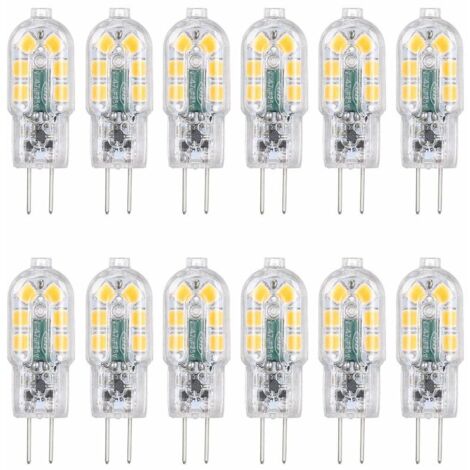 Ampoule LED G4 12 V 3 W équivalente à une ampoule incassable de 30 W, angle de faisceau de 360°, 160 lm, sans gradation, sans scintillement, lot de 12 (blanc chaud 3000 K) (1/3)