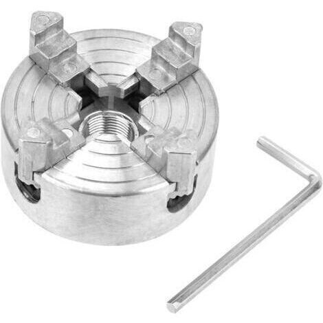 Mandrin pour tour à bois, 4 mâchoires tour mandrin robuste en alliage de zinc en bois tournant pince de serrage micro en métal tournant pièce de tour (1/4)