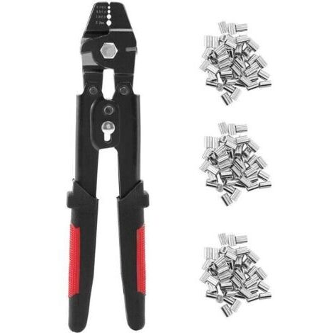 Outil de Sertissage de CâBle MéTallique Pinces de PêChe une Sertir Swager Crimpers avec Kit de Manchons une Sertir (1/5)