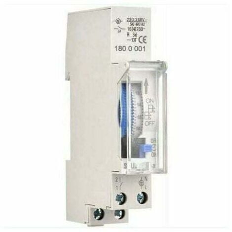 Minuterie mécanique 24H – Programmable 15 min – Installation sur rail DIN – Tension AC220-240V – Batterie intégrée NI-MH 1,2V 40mAh (1/5)