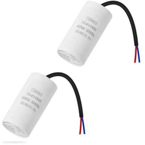 CBB60 16uf 50/60HZ condensateur de démarrage, condensateur de moteur, condensateur de moteur, condensateur microfarad avec fil (1/5)