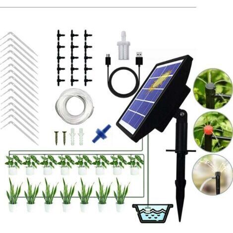 15m Kitd'arrosage goutte à goutte solaire,système d'arrosage automatique de 15 pots avec minuterie,Pour Jardin Maison Intérieur Extérieur,balcons,terrasses,jardins