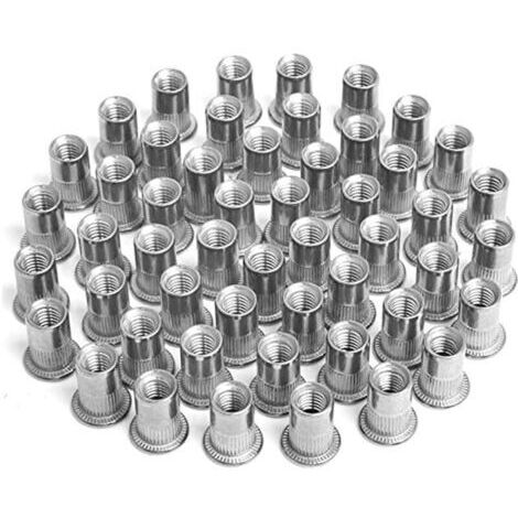 100 pièces écrou à Sertir M4 M5 M6 M8,écrous de Rivet Insert Fileté,écrous à Sertir en Acier Inoxydable,Utilisé pour Réparer l'artisanat de Décoration de Meubles (1/5)