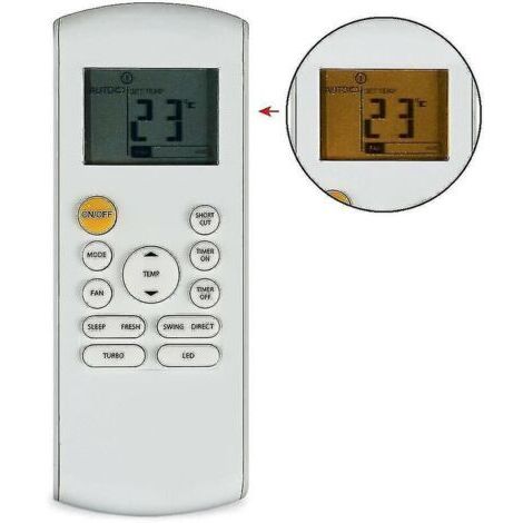 Télécommande de climatiseur pour climatiseur Beko Midea Rg57k7(b)/bgef/rg57a1(b)/rg57b(b)/bge (1/5)