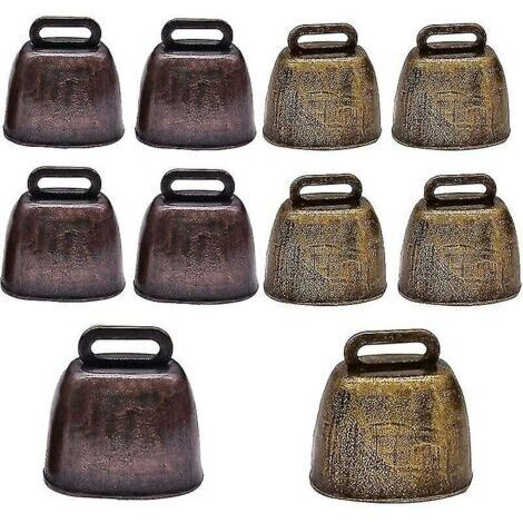 Cloche de Vache 10 pièces Cloches en cuivre en métal Mini Cloche de chèvre Vintage pour Vache Cheval Mouton