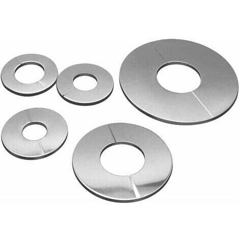 Lot de 5 rosaces murales en acier inoxydable pour tuyau de 51 mm/35 mm/24 mm de diamètre Argenté (1/4)