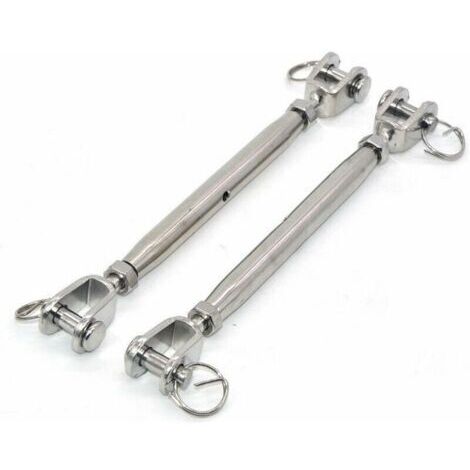Lot de 2 tendeurs à mâchoires M6 en acier inoxydable 304 avec fermoir magnétique,tendeur de câble en acier inoxydable, tendeur fil avec embouts soudés et fermés,Vis de fermeture en inox Tendeur de boul (1/4)