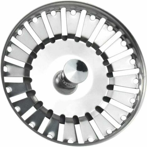 bouchon évier cuisine, Filtre à évier de Cuisine en acier inoxydable, bouchon de panier en acier inoxydable, filtre évier pour bonde évier cuisine (diamètre: 84mm) (1/5)