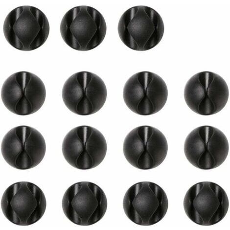 15pcs Clips Câble, Rangements de câbles et serre-câbles, Maintient et Cache-câbles pour Fils Electriques, Câbles de Charge, Chargeurs de Téléphones Cellulaires, Câbles Audio (1/5)