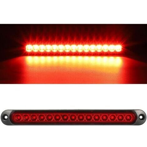 1 pièce Feux arrière de frein de remorque 12-24V DC,15 LED,feux stop,clignotants,feux de circulation,feux d'identification,pour camion tout-terrain,pick-up,camping-car,UTV,ATV (feu rouge)