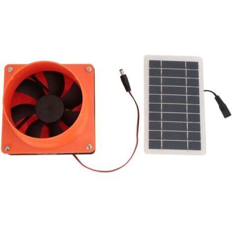 Kit de Ventilation de panneau de silicium monocristallin d'abs du ventilateur d'extraction actionné solaire 10W 5V pour le poulailler de poulailler de maison d'animal familier de tuyau rond (1/5)