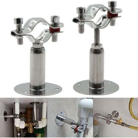 Support Pince Tuyaux Collier Serrage - Réglable Plafond Fixation Murale Colliers de en Acier Inoxydable Diamtre 25-27mm Hauteur 50-100mm pour Tubes Tiges Tuyau Mural Gaz, 2 Pièce (1/5)