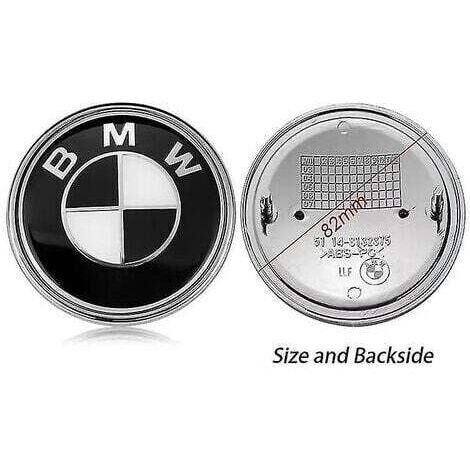 Bmw Capot Avant Et Arrière Logonormal Noir Et Blanc82mm4 Packs (1/3)