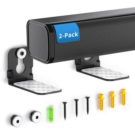 Lot de 2 supports muraux universels pour barre de son Samsung, Sony, LG et autres, noir (1/5)
