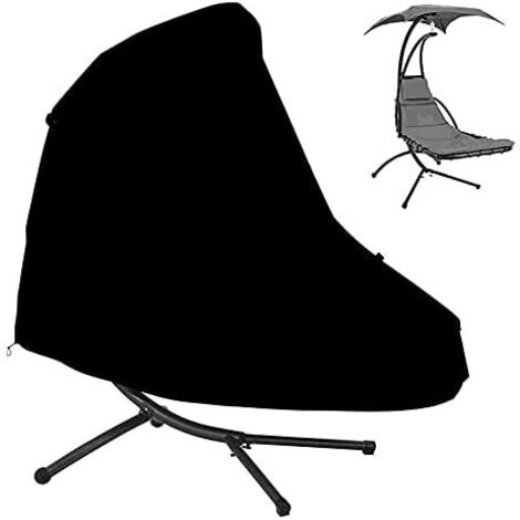 Housse imperméable noire pour chaise longue à suspendre en acier incurvé, 185cm (1/4)