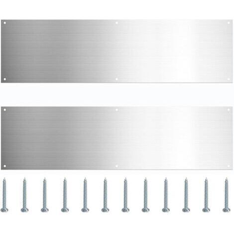 Plaques de seuil de porte en acier inoxydable – Lot de 2 – Résistantes aux rayures – Installation facile avec vis – Pour portes intérieures et extérieures (1/5)