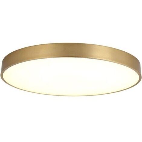 Plafonnier LED ultra fin pour salle de bain, cuisine, rond, doré, parfait pour couloir, chambre ou salle à manger (1/4)