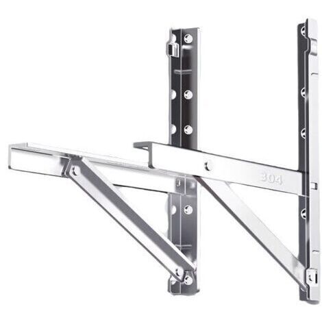 Support d'unité extérieure de climatiseur acier inoxydable 304 – Structure triangulaire stable – Capacité 100 kg – Compatible Midea et Gree (1/4)