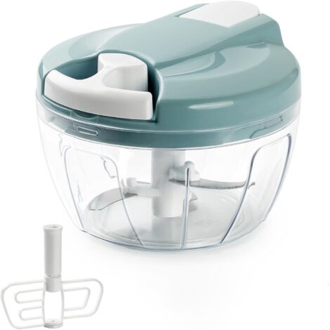 Mini Hachoir Manuel 520ml, Coupe Oignon Manuel Acier Inoxydable 3 Lames (1/5)