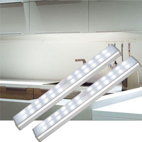 Ruban LED, Bande LED, Luminaire d'agencement LED Lumière d'armoire LED à détecteur, de mouvement, Blanc , 2pc, KINSI (1/5)