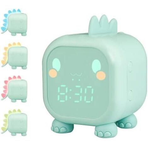 Réveil Enfant, Dinosaure Lumineux Reveil, Maternelle Volume Réglable avec Snooze Compte à rebours (1/5)