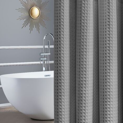 Rideau de douche, Ecran de douche, Paroi de douche, Antibactérien lavable, 180 x 180cm, Poinçonnage interdit (1/5)
