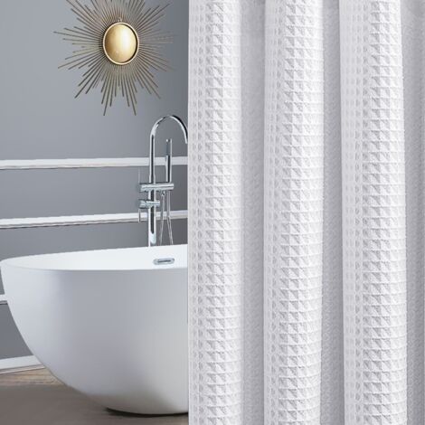 Rideau de douche, Ecran de douche, Paroi de douche, Antibactérien lavable, 180 x 180cm, Poinçonnage interdit (1/5)
