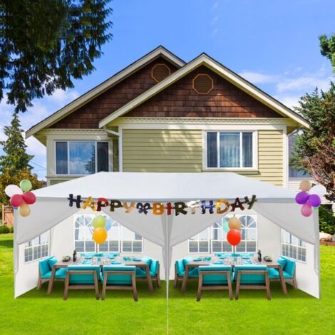Tonnelle de jardin, Pavillon de Jardin, Tente de reception avec 3 cotés, 3m x 6m (1/5)