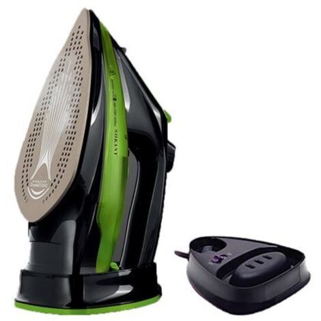 Fer à repasser, Fer à Vapeur, fer repasser voyage Semelle antiadhésive, 2400W, sans fil, 360ML,Vert, KINSI