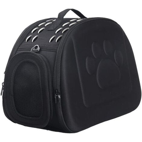 Transport du chat- Sac de Transport d'animaux pour Chien Chat Lapin Respirable Démontable Lavable (Noir) (1/5)