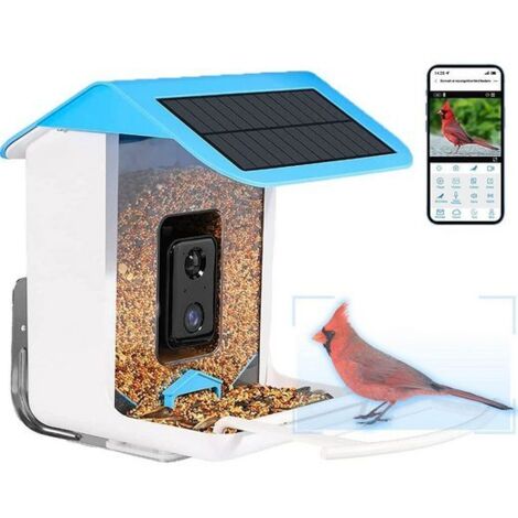 Maison à oiseaux, Maison pour oiseaux avec caméra, Auto Capture Bird Videos, caméra HD 1080P, AI Identifier les espèces d'oiseaux, IP65 étanche, KINSI (1/5)