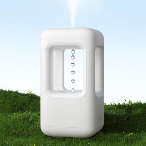 Humidificateur, Humidificateur ultrasonique 500ml, Mini goutte d'eau Anti-gravité mignonne, facile à nettoyer, blanc (1/5)