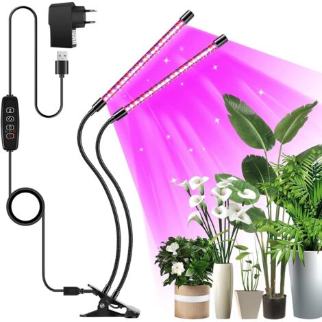Lampe pour plantes LED Lumière pour plantes, lumière de croissance des plantes, spectre complet, 3 modes avec variateur de lumière, KINSI
