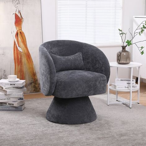 Chaises de loisirs modernes, avec une base rotative à 360°, Ergonomique, gris (1/5)