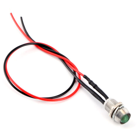 4 pièces 12v 8mm LED panneau pilote tableau de bord voyant d'avertissement lampe voiture Van vert (1/5)
