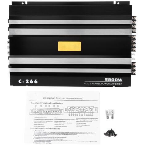 Eosnow Amplificateur Audio stéréo de voiture, haut-parleur de puissance 12V 5800W universel pour camion