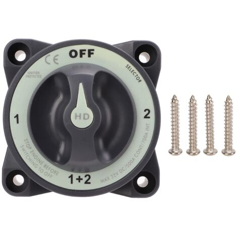 Eosnow Interrupteur de coupure de batterie marin 500A, interrupteur de déconnexion de batterie robuste à 4 positions pour bateau de camping-car